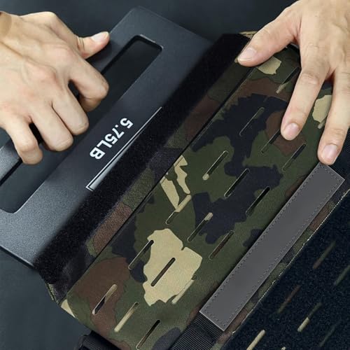 Tactical Weighted Vest, Adjustable Weights Running Vest Molle for Workouts Endurance Training Fitness Calisthenics Gym, Max 20lb/pocket (Not included plates)