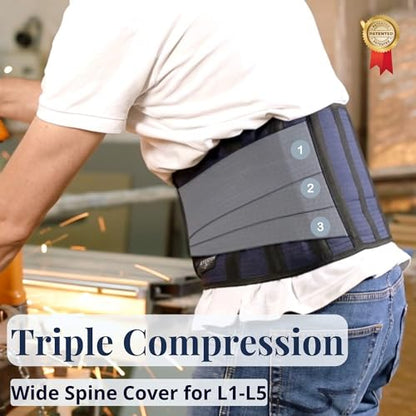 Back Support Lower Back Brace for Back Pain Relief: Thin Breathable Rigid 6 ribs Adjustable Lumbar Support Belt for Men/Women Keeps Spine Straight and Safe – Medium - size: Medium