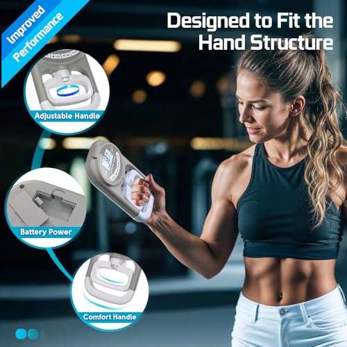 Grip Strength Tester Hand Dynamometer - Grip Strength Trainer Electronic Hand Gripper Strengthener Wrist Exerciser Meter Digital Training Gauge 265 Lbs / 120 Kgs for Sport School Home Use - color: Gray