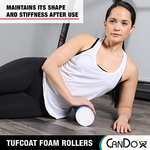CanDo Premium TufCoat Blue Coated Foam Rollers for Muscle Restoration, Massage Therapy, Rehabilitation, Sport Recovery and Physical Therapy for Home, Clinic and Gym - size: 4" X 36", style: Round