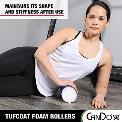 CanDo Premium TufCoat Blue Coated Foam Rollers for Muscle Restoration, Massage Therapy, Rehabilitation, Sport Recovery and Physical Therapy for Home, Clinic and Gym - size: 4" X 36", style: Round