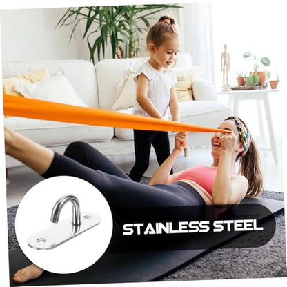 Mikikit 4pcs Wall Mount Resistance Band Anchors with Stainless Steel Hooks for Home Gym, Heavy Duty and Flexible Mounting Option, for Exercise Straps, Yoga, and Body Weight Workouts
