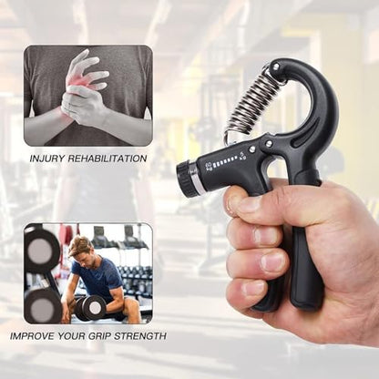 Hand Grip Strengthener 2 Pack Adjustable Resistance 5-60kg (10-130lb) Forearm Wrist Finger Exerciser Grip Strength Trainer Squeezer for Workout