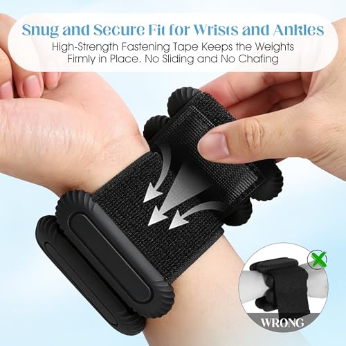 Wrist Weights for Women & Men, 2lb Silicone Wrist Ankle Weights - color: Black