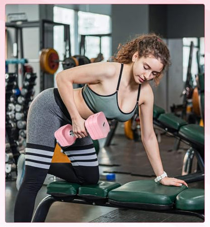 Adjustable Dumbbell Set for Women Men 7.5LB/10LB/15LB/20LB/25LB Each - color: Pink, style: 7.5LB Each [15 LBS Total]