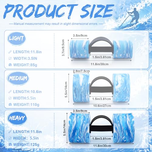 Lewtemi 6 Pcs Water Weights Pool Exercise Set, Aqua Exercise Dumbbells with Handle Strips, High-density Eva-foam Dumbbells for Water Aerobics, Pool Fitness - size: 12 x 5.5 x 3.7 in