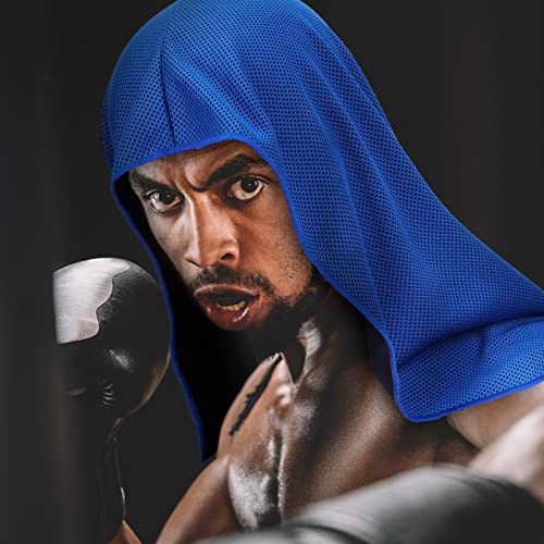 Bencailor 6 Pcs Cooling Hoodie Sport Cooling Towels - color: Gray/Royal Blue/Black