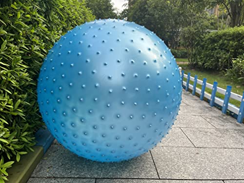 Large Sensory Massage Ball for Kids, 33.5" 85CM Bouncy Exercise Balls for Toddlers, Big Inflatable Toys with Tactile Spikes, Outdoor Giant Yoga Ball, Large Beach Balls - color: 1 SET Bluish Gray BALL