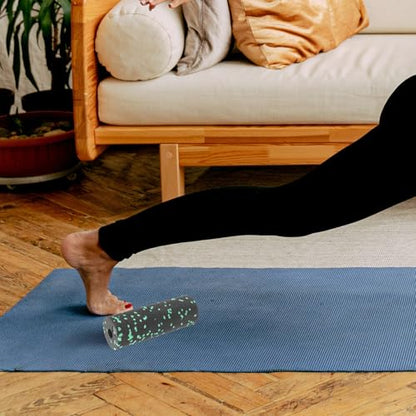 IMIKEYA Portable Compact Exercise Foam Roller for Muscle Massage, Lightweight Hollow Fitness Massager for Legs and Body, Green Travel-Friendly Massage Column for Exercise and Relaxation