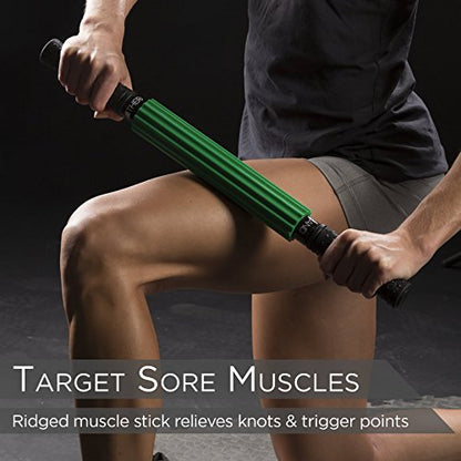 THERABAND Roller Massager +, Muscle Roller Stick for Self-Myofascial Release, Deep Tissue Massage Rolling Pin, Trigger Point Release, Muscle Soreness, Best Gift for Runners, Athletes, Crossfit