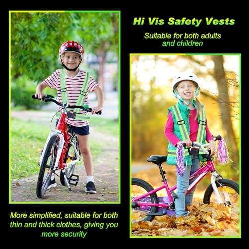 4 Pcs Reflective Vest High Visibility Safety Vests, Adjustable Running Gear Straps Lightweight Reflector for Construction (Green) - color: Green