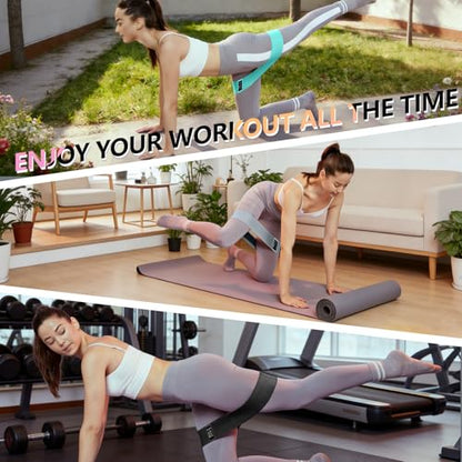 Resistance Bands for Working Out, 4 Levels Exercise Bands for Women & Men, Elastic Workout Band for Physical Therapy, Fabric Booty Band for Gym, Yoga, Pilates, Leg Training