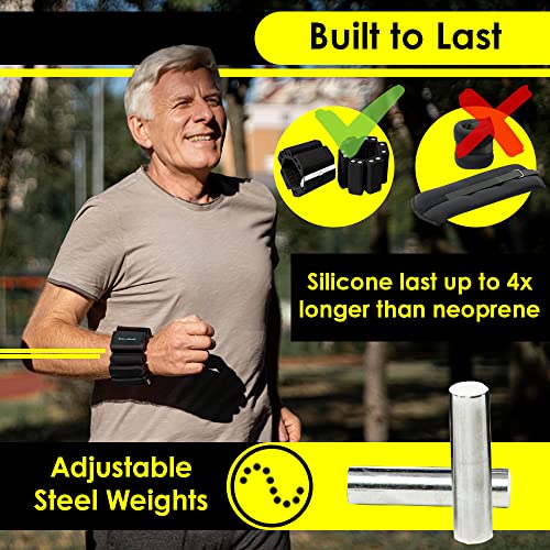 Adjustable 1 LB Wrist Weights Set of 2 Wrist Weights Removable Weighted Pegs Wearable Weights Perfect for Zumba, Dance, Pilates, Walking, Toning, Barre, Yoga, Cardio