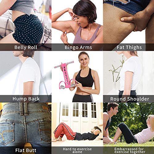 Pedal Resistance Bands with Handles Exercise Bands Multifunction Tension Rope Fitness for Working Out Arm Abs Legs Stretch Bands - color: Pink