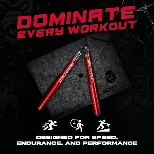 Beast Gear Jump Rope, Jump Ropes for Fitness, Premium Aluminium Skipping Rope for Men Women - Boxing, MMA, HIIT, Strength Training & Double Unders
