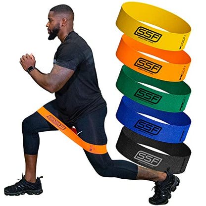 Serious Steel Fitness Fabric Mini Loop Non-Slip Resistance Band Set | Warm-Up, Physical Therapy, Glute Training, Speed and Agility Exercise Bands - color: Multi-Colored Set