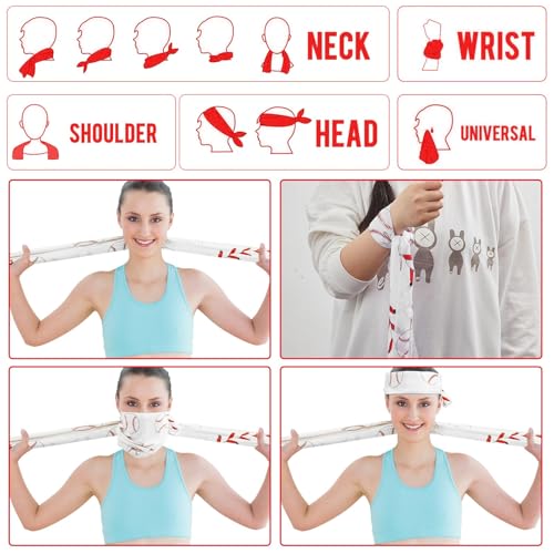 30Pcs Baseball Cooling Towels for Neck and Face 40 x 12 Inch Baseball Sports Team Gifts Workout Ice Towel for Gym Sweat Microfiber Breathable Chilly Bulk Neck Wraps for Athletes Camping Travel Outdoor - style: Baseball