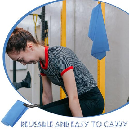 Alipis Fast Dry Sweat Towel Microfiber Gym Sports Towel 40x60cm Carry Tube Bag, Quick Dry Cooling Workout Accessory for Fitness, Swimming, Yoga, Men Women