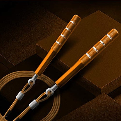 Jump Rope, Wastou Speed Jumping Rope for Training Fitness Exercise, Adjustable Adults Workout Skipping Rope for Men, Women, Kids, Girls - color: Gold