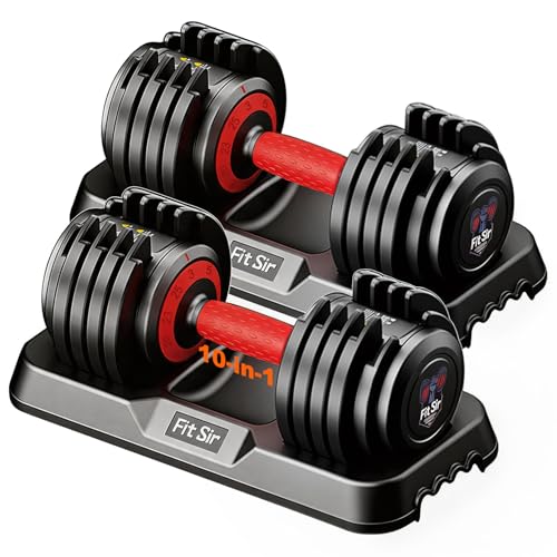 Adjustable Dumbbell Set, 10-in-1 25LB/55LB/90LB Ajustable Dumbbells with Safe Locking System, Enclosed Storage Tray, 1 Sec Fast Adjustment, Comfortable Non-Slip Textured Grip, Suitable for Home Gym Workouts Men and Women