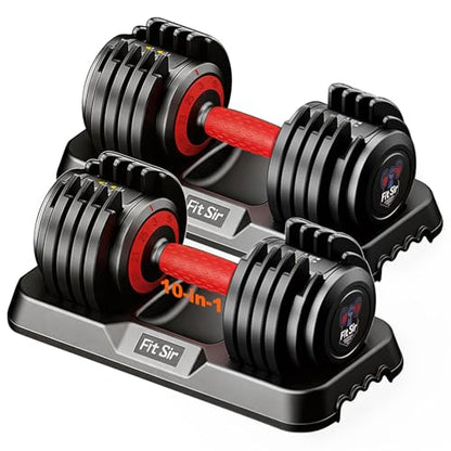 Adjustable Dumbbell Set, 10-in-1 25LB/55LB/90LB Ajustable Dumbbells with Safe Locking System, Enclosed Storage Tray, 1 Sec Fast Adjustment, Comfortable Non-Slip Textured Grip, Suitable for Home Gym Workouts Men and Women