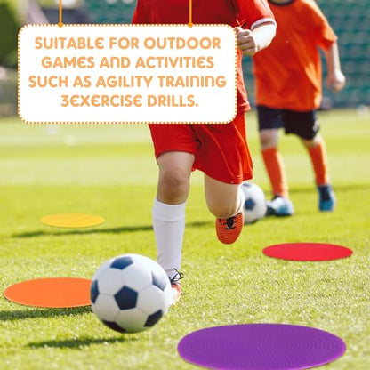 TPE Floor Spot Markers Dots for Gym Flat Non Slip Spot Marker Dance Dot for Gym Sports Soccer Basketball Agility Training Field Marking Equipment