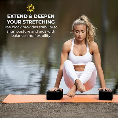 4" Yoga Block, 10 Pack Bulk EVA Foam Yoga Blocks, Firm and Supportive Yoga Brick, Balance Foam for Stretching, Pilates, and Workout, 4" x 6" x 9"