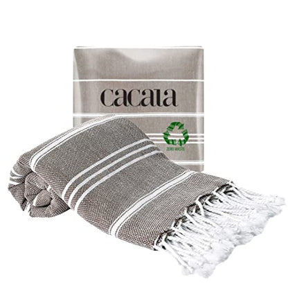 Cacala 100% Turkish Cotton Kitchen Tea Towels, Highly Absorbent Luxury Soft Quick Drying Dish Towel with Hanging Loop for Gym, Yoga, Bath, Sports, Cleaning and Kitchen (23 x 36) - color: Light Brown