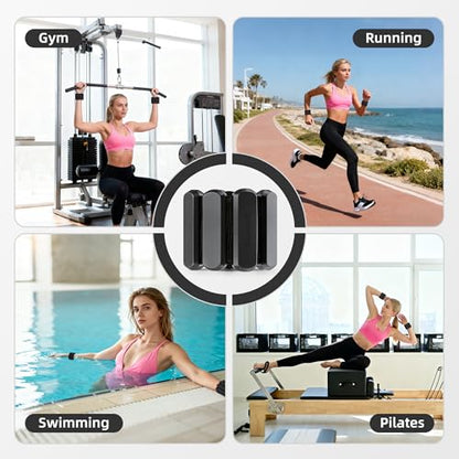 Wrist Ankle Weights for Women Men 2lbs /Pair - Adjustable Arm Leg Pilates Weights Weighted Bangles Wristbands for Gym, Yoga, Strength Training Fitness Workout - color: Black