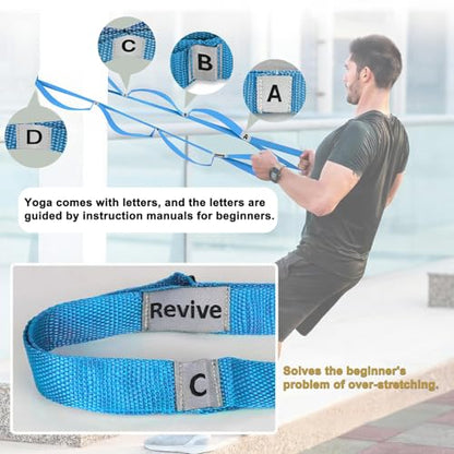 Stretching Strap Yoga Strap with 10 Loops, Non-Elastic Stretch Band for Physical Therapy, Flexibility, Exercise, Pilates, Dance & Gymnastics Workout