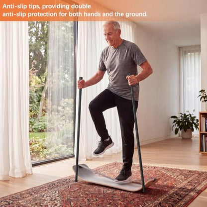 Outus 2 Set Slackboard Training Standing Pole 60 Inch Steel Adjustable Stick with Non-Slip Ends Multi-Functional Balance Assist Accessories for Yoga Sport Fitness Workouts Balance Flexibility at Home