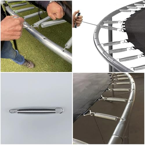 6 Pack Trampoline Springs Replacement 5.5 Inch Heavy Duty Stainless Steel Fitness Rebounder Extension Spring for Outdoor Trampolines Recreational Indoor Exercise Trampoline Mini Trampoline