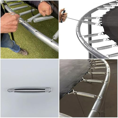 6 Pack Trampoline Springs Replacement 5.5 Inch Heavy Duty Stainless Steel Fitness Rebounder Extension Spring for Outdoor Trampolines Recreational Indoor Exercise Trampoline Mini Trampoline
