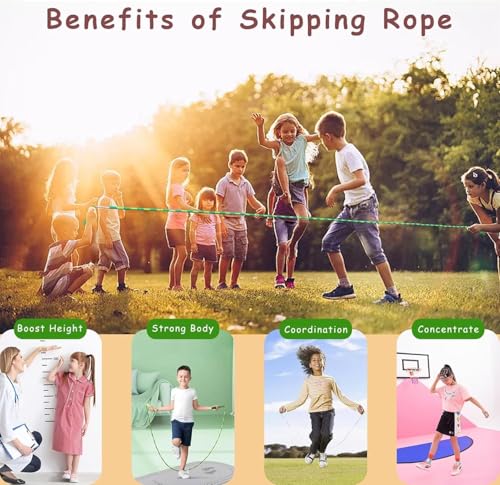 Jump Rope for Kids Girls and Boys, Soft Beaded Jump Ropes, Adjustable Skipping Rope, Tangle-Free Segmented Rope for Kid and Women Men Adults Exercise, Keeping Fit, Training - 9.2Ft - color: Pink&Blue&Purple