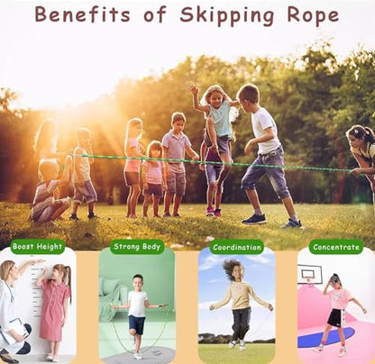 Jump Rope for Kids Girls and Boys, Soft Beaded Jump Ropes, Adjustable Skipping Rope, Tangle-Free Segmented Rope for Kid and Women Men Adults Exercise, Keeping Fit, Training - 9.2Ft - color: Pink&Blue&Purple