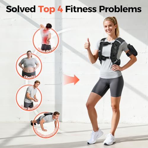 2026 FEIERDUN WV1 3-IN-1 Weighted Vest Kit with Phone Holder & Water Pocket, 8lb/12lb/20lb Chest-friendly Vest for Running, Walking, Workout, Fitness, Cardio, Training & Strength Building