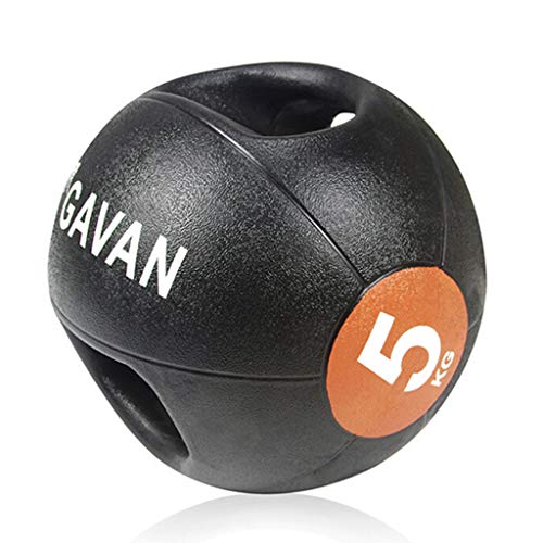 Professional Double Handle Grip Medicine Ball - for Weights Training MMA Boxing Exercise Fitness, 5KG-10KG (J 5kg) - size: 5kg
