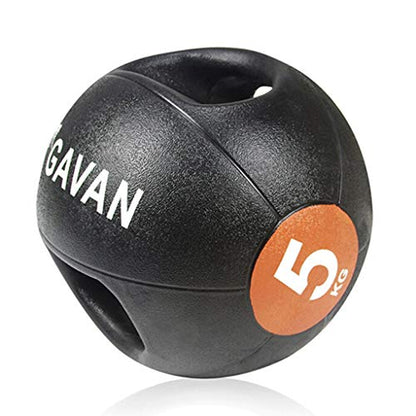 Professional Double Handle Grip Medicine Ball - for Weights Training MMA Boxing Exercise Fitness, 5KG-10KG (J 5kg) - size: 5kg