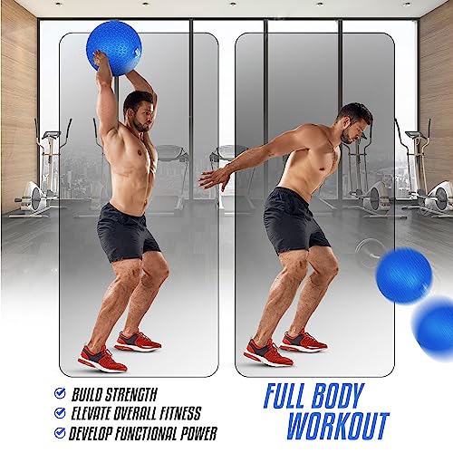 Yes4All Medicine Balls Weight Slam Balls 4.5kg, 6.8kg, 9kg, 11.3kg, 13.6kg, 18kg No Bounce Rubber Exercise Ball - Black, Blue, Teal, Orange & Glossy for Strength Training, Power, MMA Boxing Gym Weight