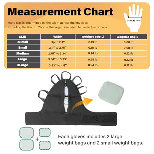 Weighted Gloves for Tremors, Wrist Weights for Hand Tremors and Parkinsons Patients, Steady Hand Adjustable Weighted Gloves (Patent Pending)