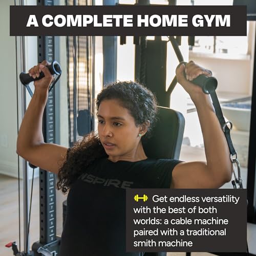 Inspire Fitness Home Gym Functional Trainer with Selectorized Smith Bar - Compact Home Workout Machine with Accessories and 2 x 165 lb Weight Stacks - style: Inspire w/ Selectorized Smith Bar