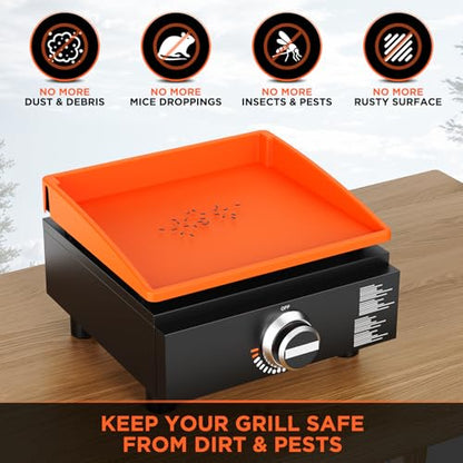 17" Silicone Griddle Mat for Blackstone 17 Inch Grill, Heavy Duty Food Grade Silicone Griddle Cover, Protect Your Grill from Dirt & Rust All Year Round - size: 17 inch