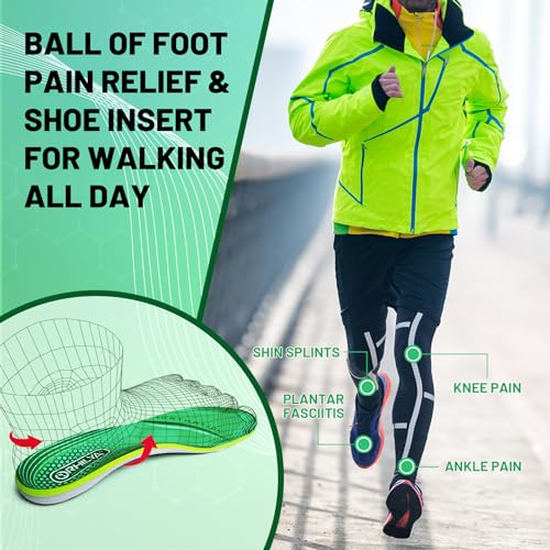 220lbs+ Metatarsal Insole Arch Support Plantar Fasciitis Relief - color: Yunshan Green, size: MEN (5-5 1/2)|WOMEN (7-7 1/2)--240MM