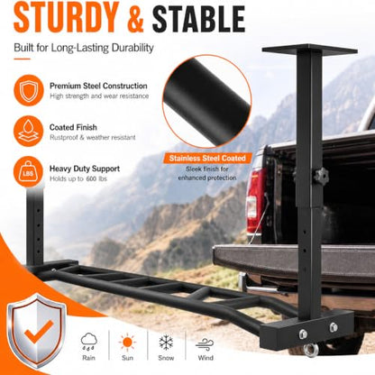 48" Ceiling Mount Pull Up Bar - Heavy Duty Multi-Grip Chin Up Bar for Garage/Home Gym and Strength Training, Adjustable Height&Supports to 600 Lbs
