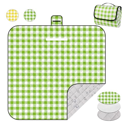 78.7''x78.7'' Extra Large Picnic Beach Blankets Waterproof Green - color: Green