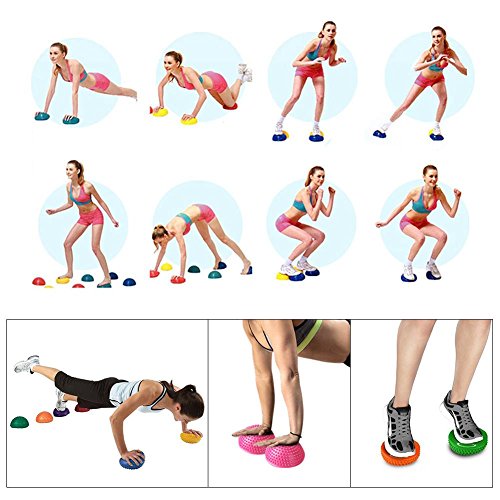 Foot Massage Ball, Inflatable Half Yoga Balls Massage Point Exercises Trainer Fitness for Kids Adults Sports Foot Massages