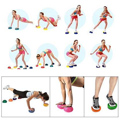 Foot Massage Ball, Inflatable Half Yoga Balls Massage Point Exercises Trainer Fitness for Kids Adults Sports Foot Massages