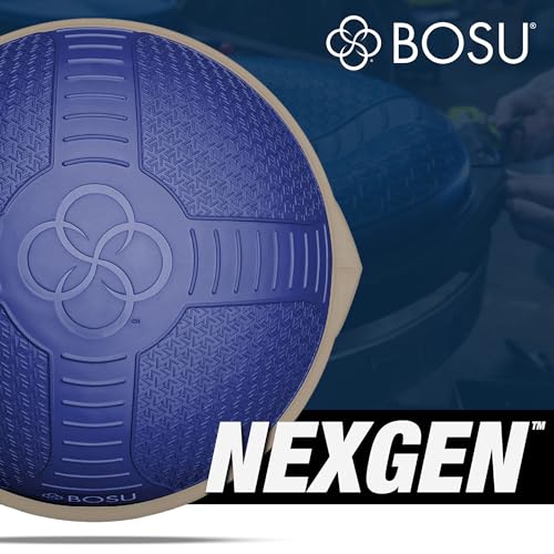 BOSU Nexgen Balance Trainer, Half-Ball Training Equipment, 65 cm Diameter, 300 lb Capacity - Burst-Resistant Stability Exercise Tool w/Non-Slip Base, Includes Hand Pump, Commercial-Grade - color: Future Dusk/Sandstone