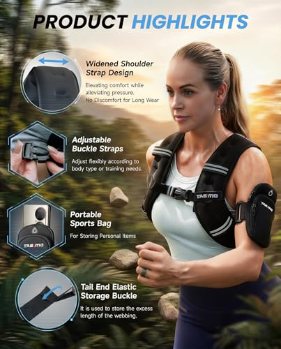 Weighted Vest for Men Women, 6/8/12/16/20/25lbs with Detachable Phone Pouch - color: Black, size: 6LB