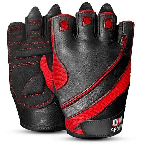 DXM SPORTS Workout Gloves for Men, Gym Weight Lifting Gloves with Wrist Support - Breathable, Anti-Slip Gloves for Exercise, Fitness, Cycling, Training, Outdoor Sports - color: Red, size: 3X-Large